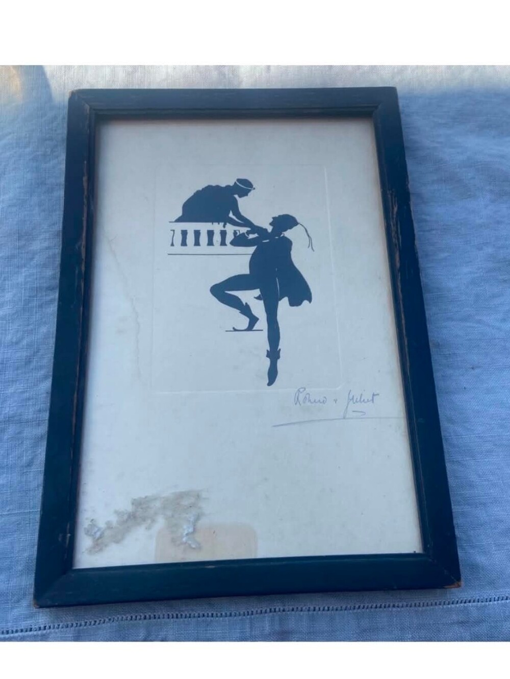 Vintage Dickens Litho Silhoutte Pencil Romeo & Juliet Art #7371